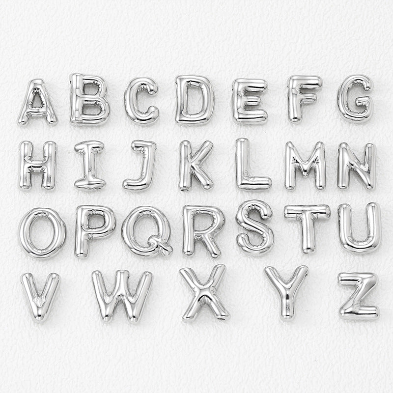 Copper Bubble Letter Pendant Necklace 