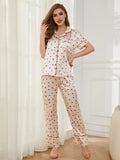 Contrast Piping Pocketed Top and Pants Lounge Set Lingerie & Nightwear