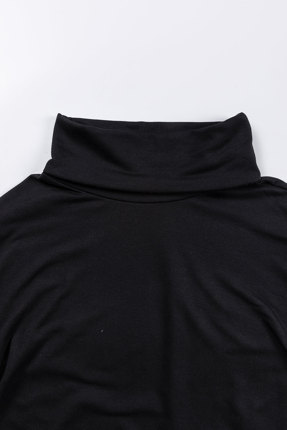 Side Slit High-Low Cowl Neck Long Sleeve Blouse 