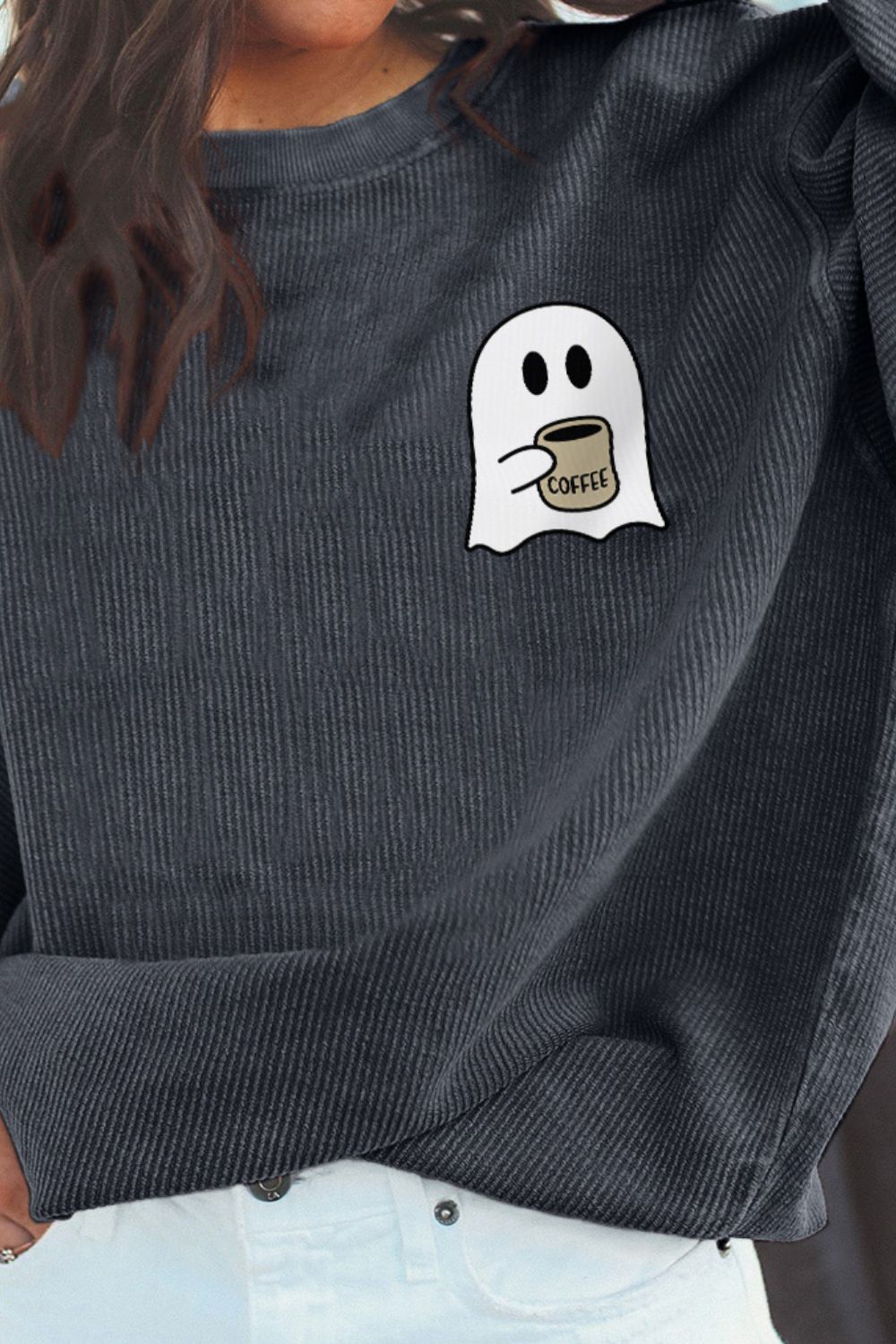 Ghost Graphic Drop Shoulder Sweatshirt 