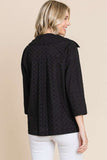 Culture Code Double Breasted Eyelet Jacket with Pockets 