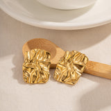 Geometric Stainless Steel Gold-Plated Earrings 