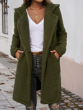 Devine Pocketed Long Sleeve Hooded Teddy Coat 