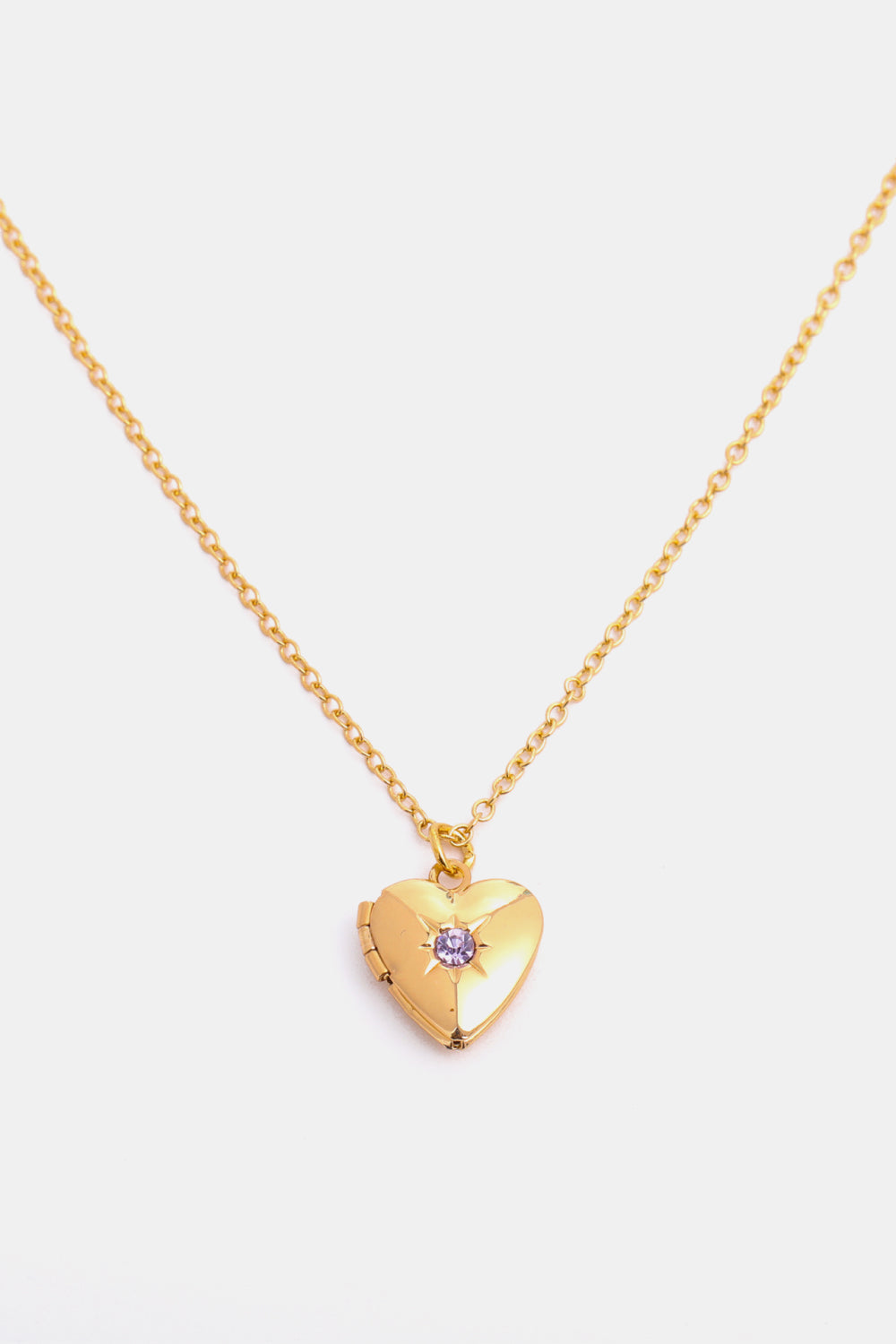 Zircon Heart Shape 14K Gold-Plated Pendant Necklace 