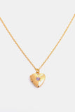 Zircon Heart Shape 14K Gold-Plated Pendant Necklace 