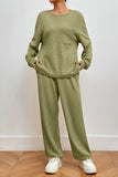 Pocketed Round Neck Top and Pants Lounge Set Lingerie & Nightwear
