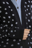 Umgee Polka Dot Open Front Drop Shoulder Cardigan 