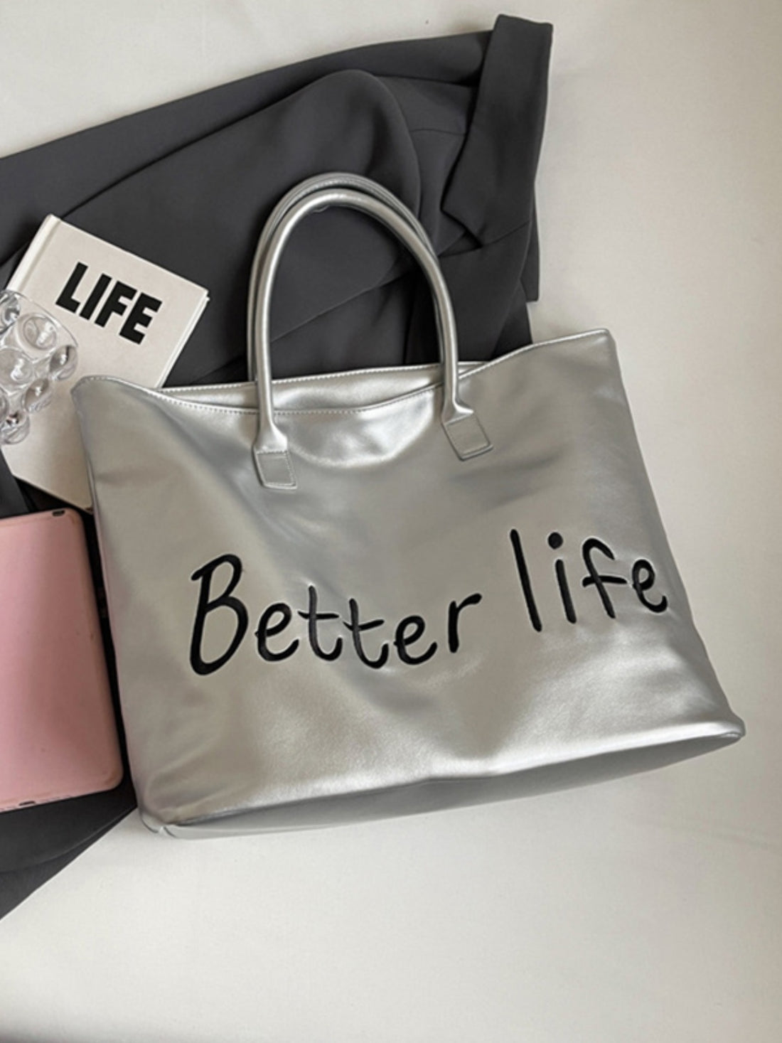 BETTER LIFE PU Leather Tote Bag 