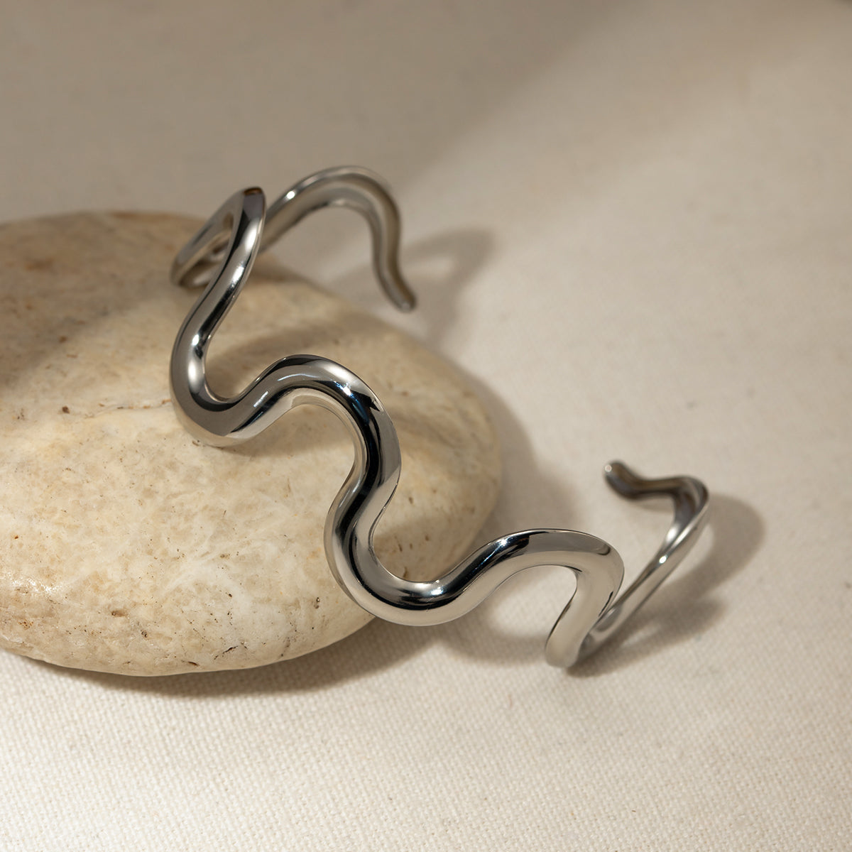 Stainless Steel Wave Shape Bracelet 