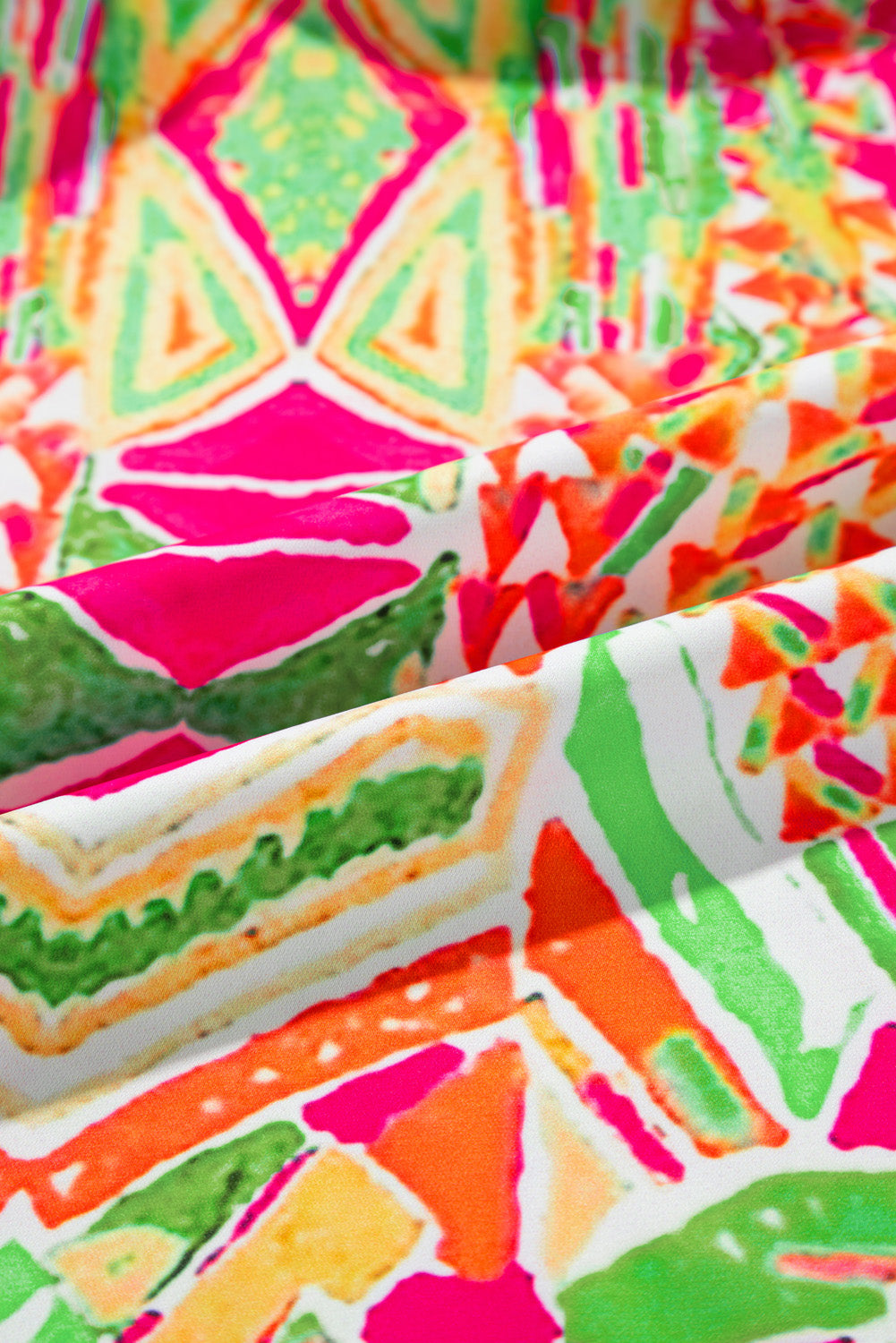 Plus Size Printed Round Neck Half Sleeve Blouse 