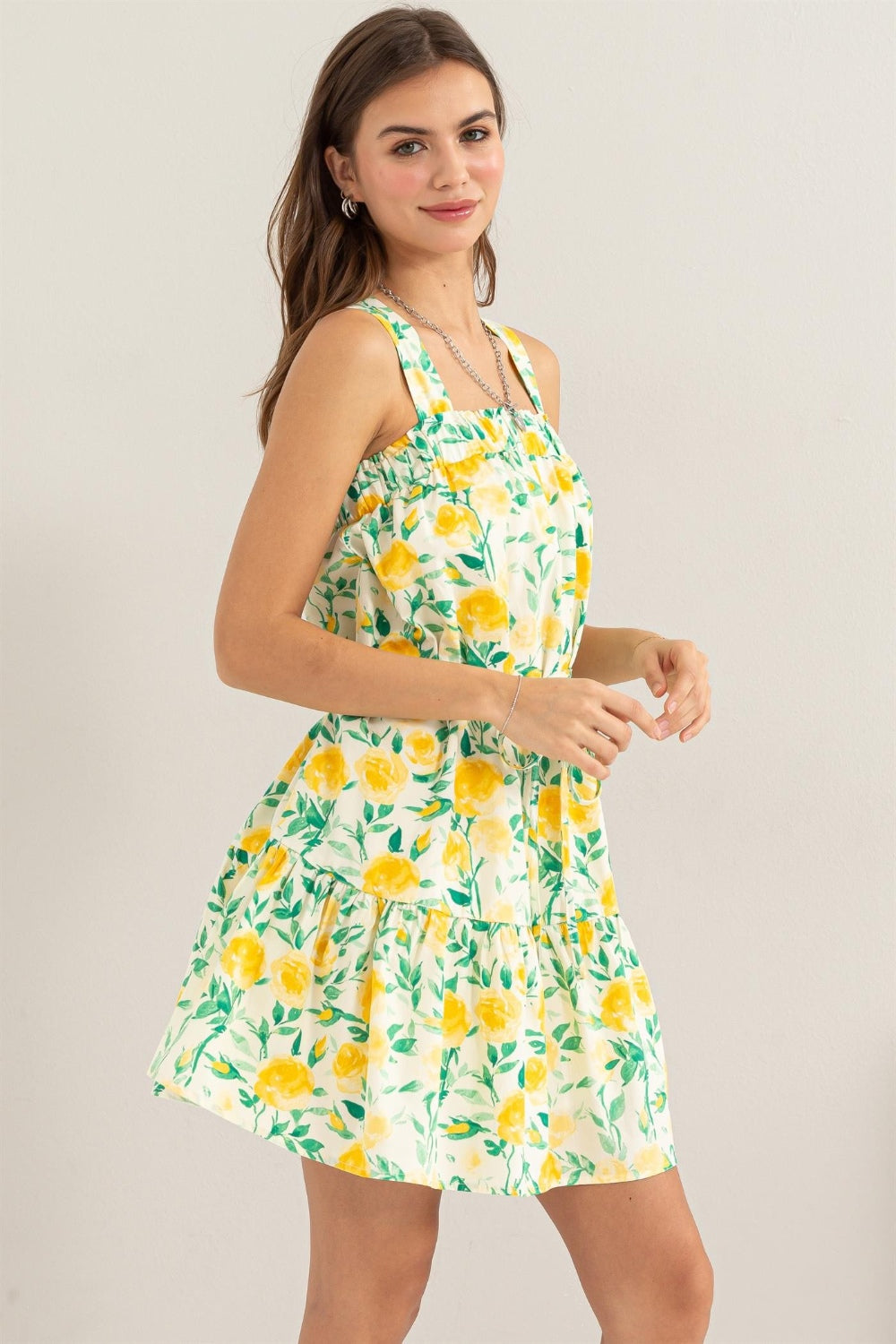 HYFVE Floral Tie Shoulder Mini Dress 