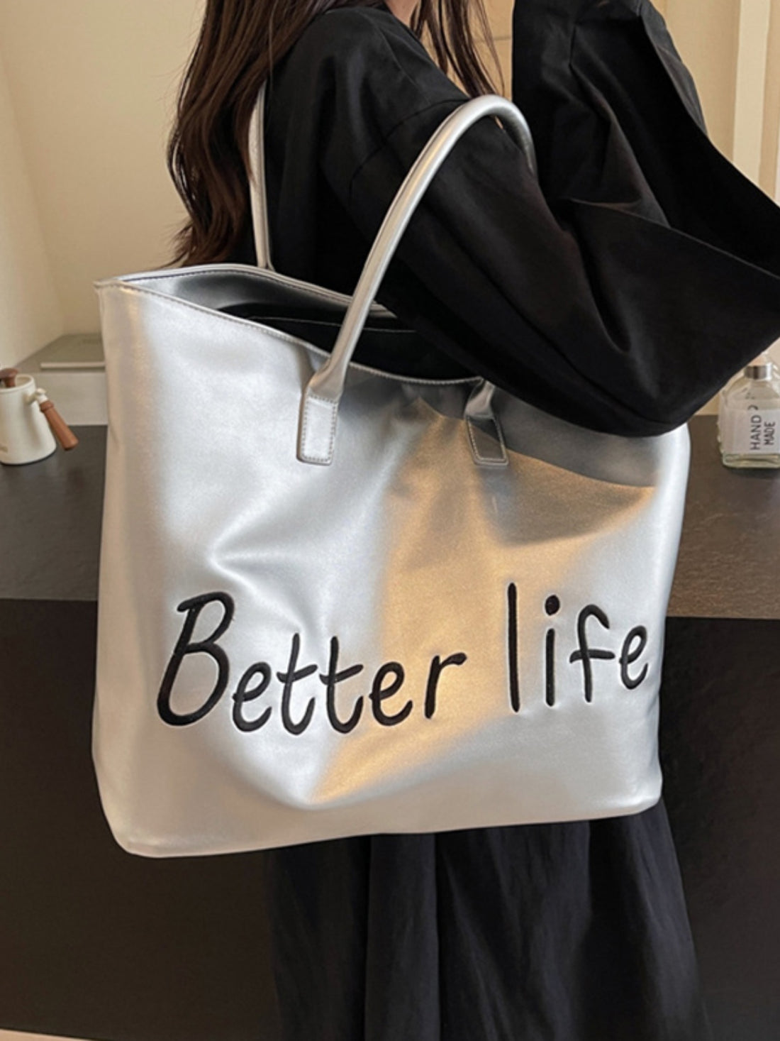 BETTER LIFE PU Leather Tote Bag 