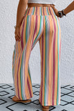 Plus Size Striped Wide Leg Pants 