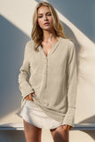 Double Take Full Size Notched Thumbhole Long Sleeve T-Shirt 