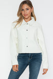 Snobbish Snap Down Long Sleeve PU Leather Jacket 