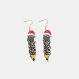 PU Leather Alloy Pencil Earrings 