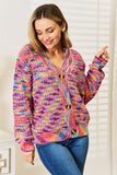 Angel Wings Woven Right V-Neck Long Sleeve Cardigan 