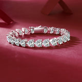 24 Carat Moissanite 925 Sterling Silver Heart Bracelet 