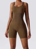 Basic Bae Ribbed Sleeveless Active Romper 