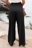 Plus Size Smocked High Waist Wide Leg Pants 