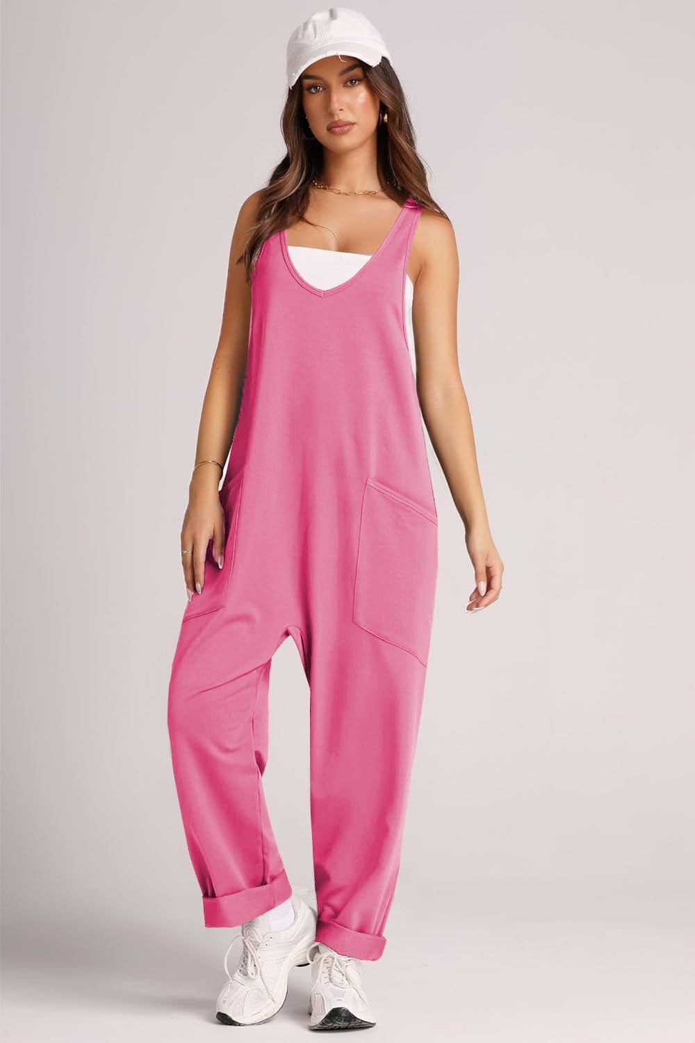 Lovelet Wide Strap Jumpsuit with Pockets 