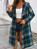 Devine Plaid Long Sleeve Hooded Coat 