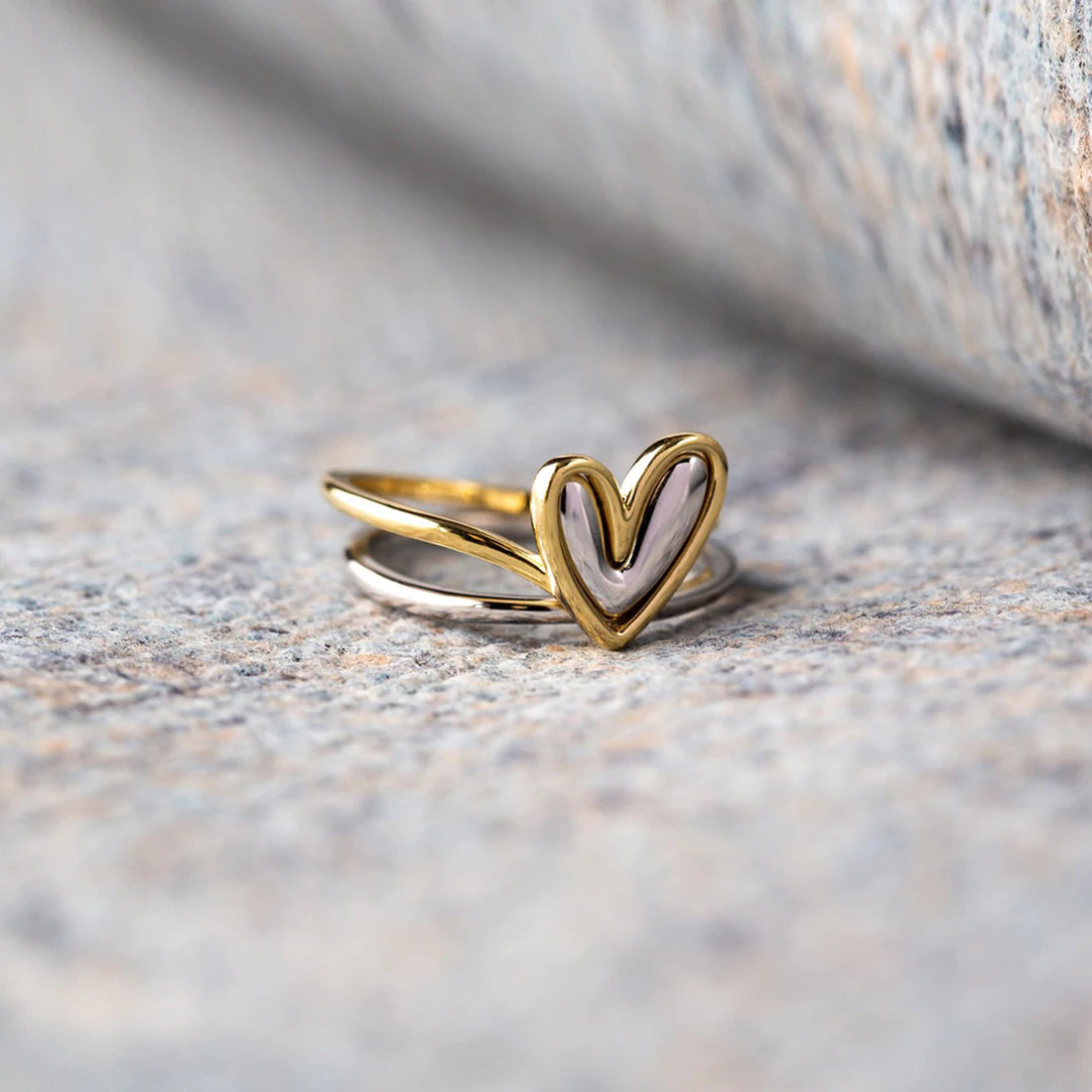 Heart Shape Irregular 925 Sterling Silver Ring 
