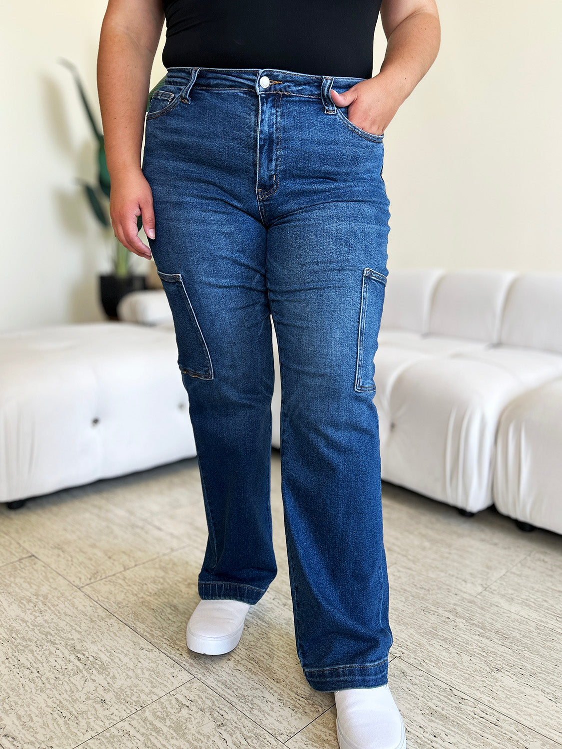Judy Blue Full Size High Waist Cargo Jeans 