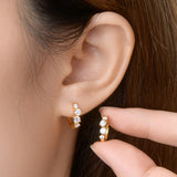 925 Sterling Silver Moissanite Huggie Earrings 
