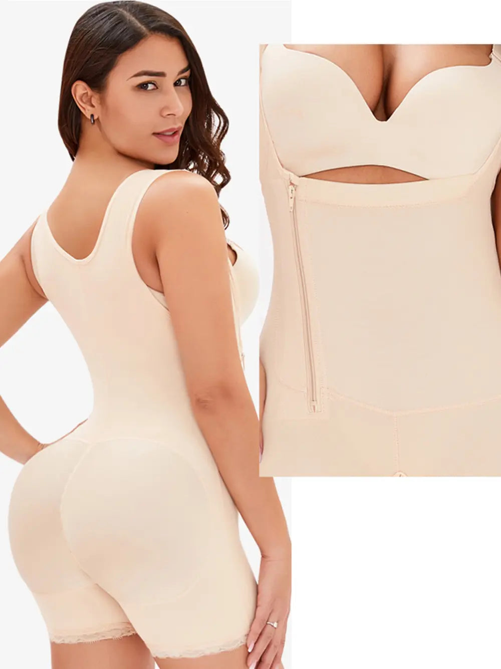 Full Size Side Zip Up Wide Strap Shapewear Lingerie & Nightwear