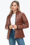 Snobbish Pocketed Zip Up Turtleneck Puffer Jacket 