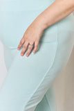 RISEN Full Size High Waist Ultra Soft Knit Flare Pants 