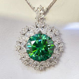 10 Carat Moissanite 925 Sterling Silver Pendant Necklace 