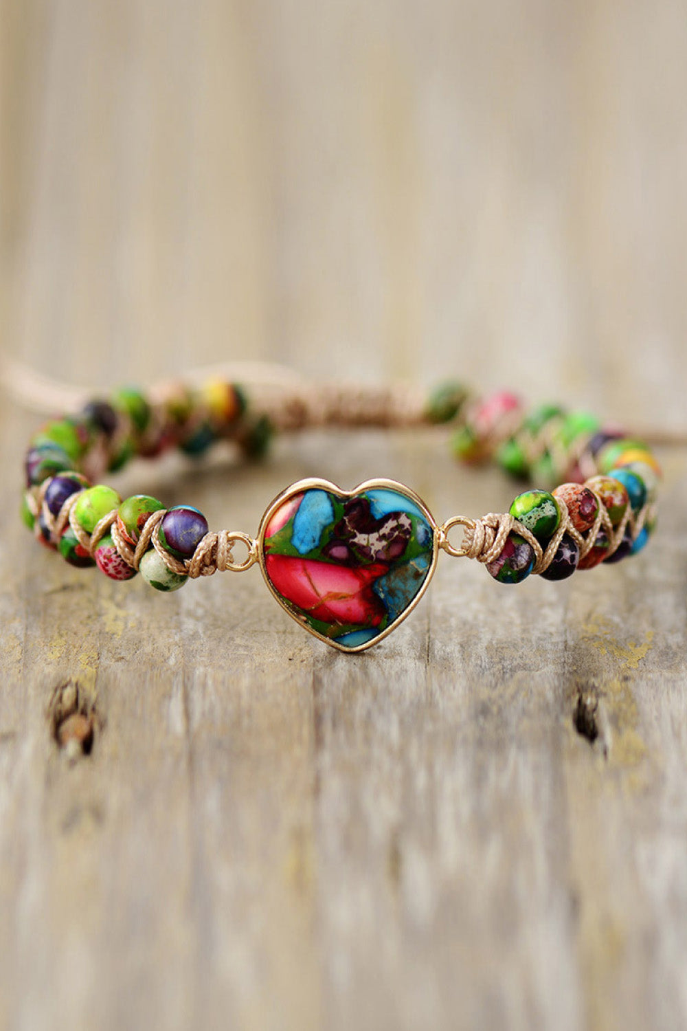 Handmade Heart Shape Natural Stone Bracelet 