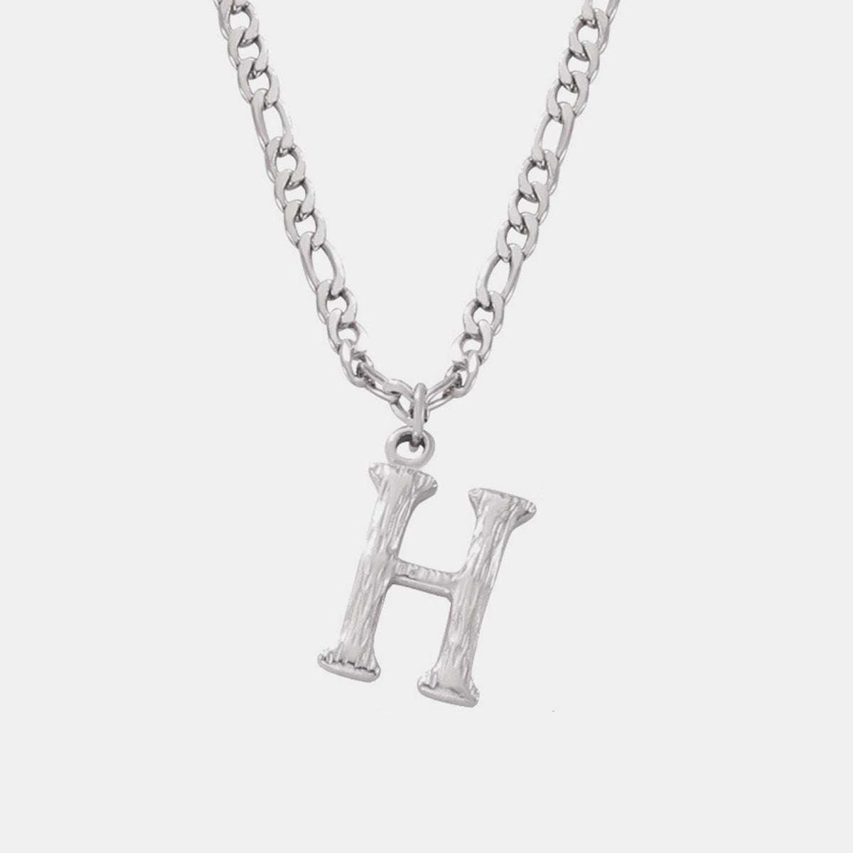 Titanium Steel Letter Pendant Necklace 