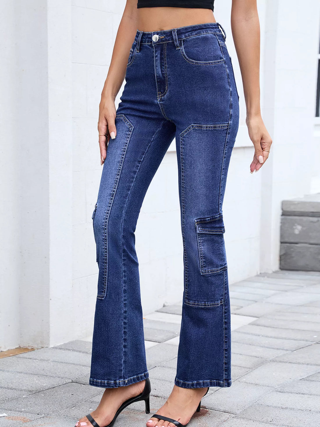 High-Waisted Bootcut Jeans 