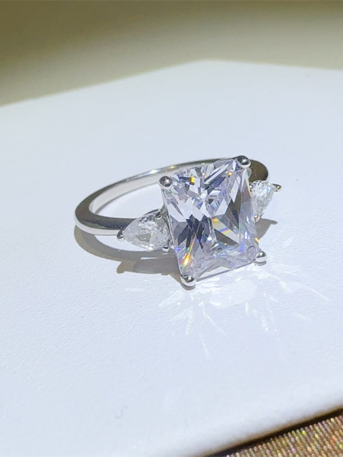 3 Carat Moissanite 925 Sterling Silver Square Shape Ring Accessories