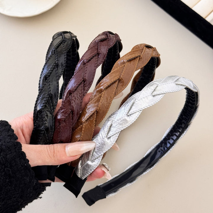 PU Leather Braided Hair Headband 