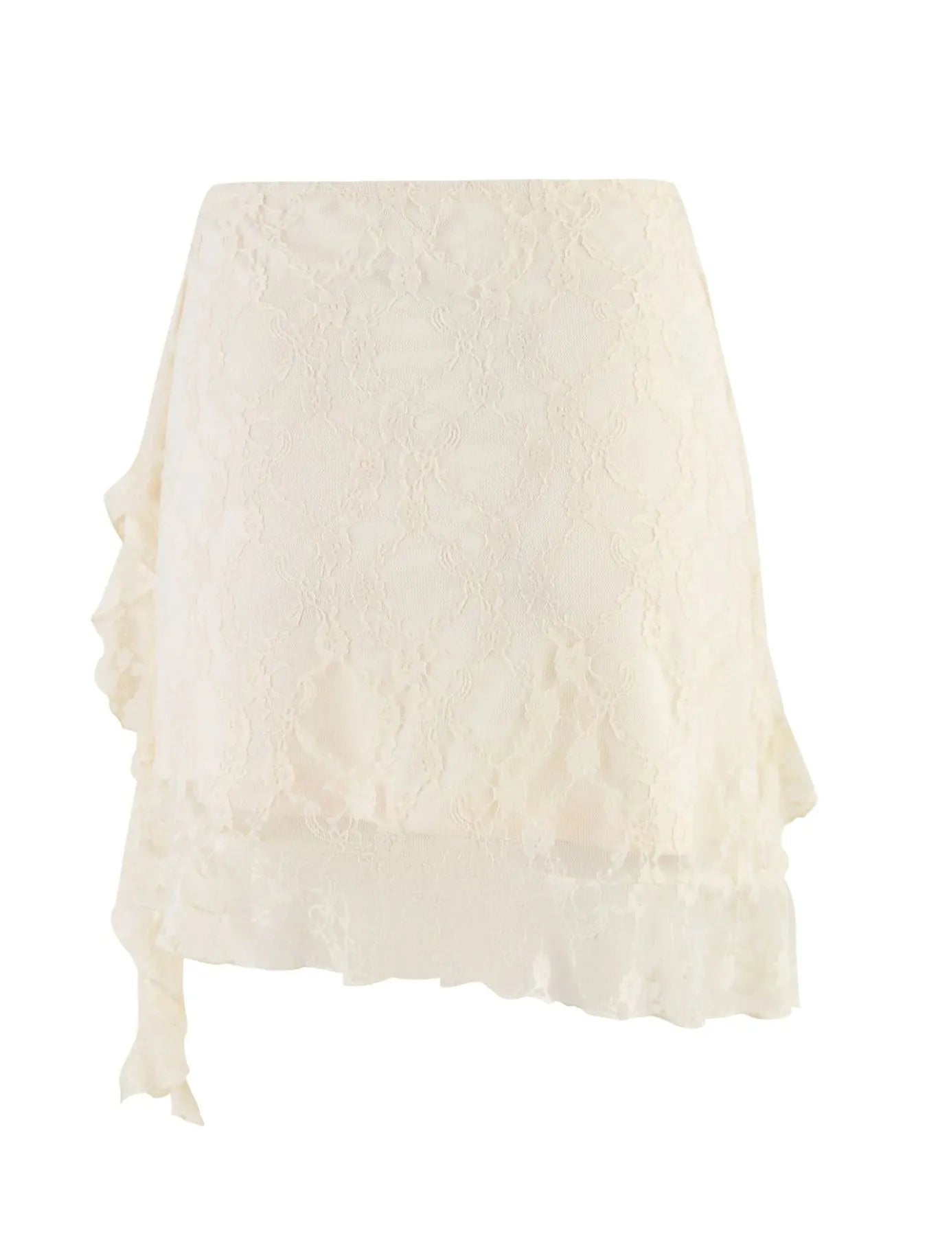 Lace Ruffle Mini Skirt 