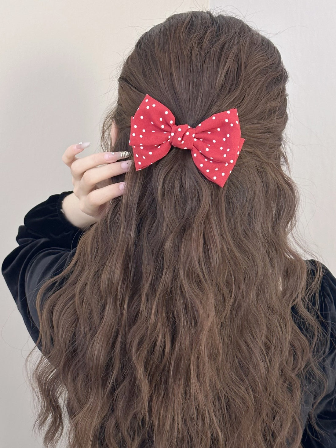 2-Piece Polka Dot Bow Hair Clip 