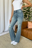 Judy Blue Full Size Medium Rise Tummy Control Destroy Flare 