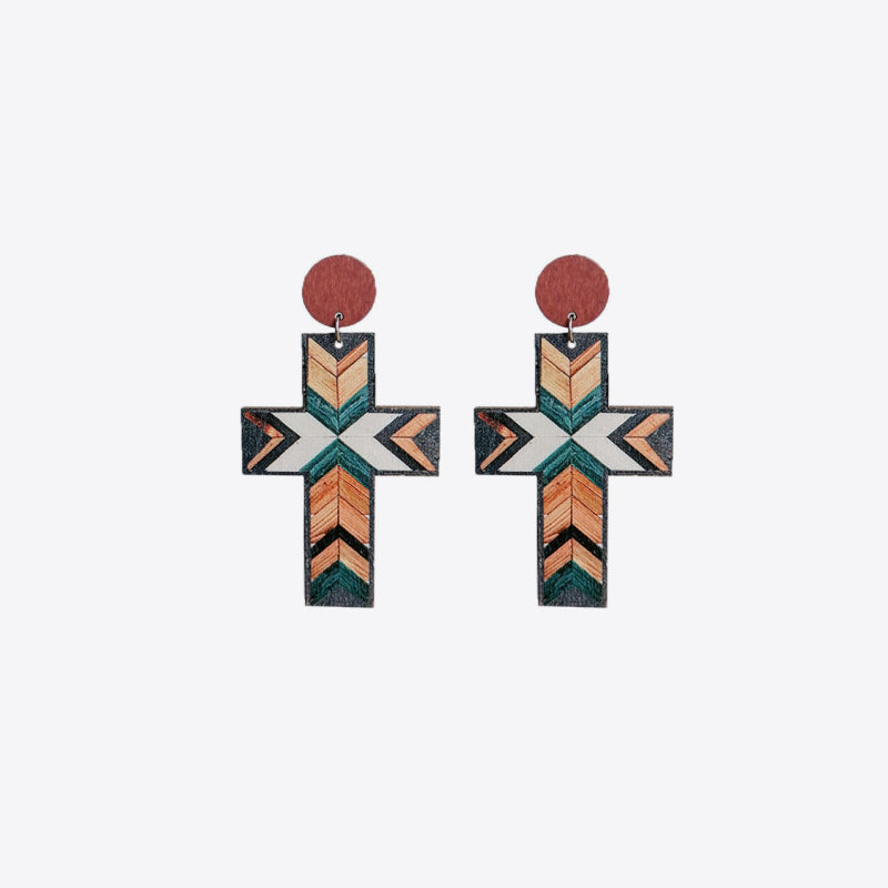 Cross Drop Earrings 