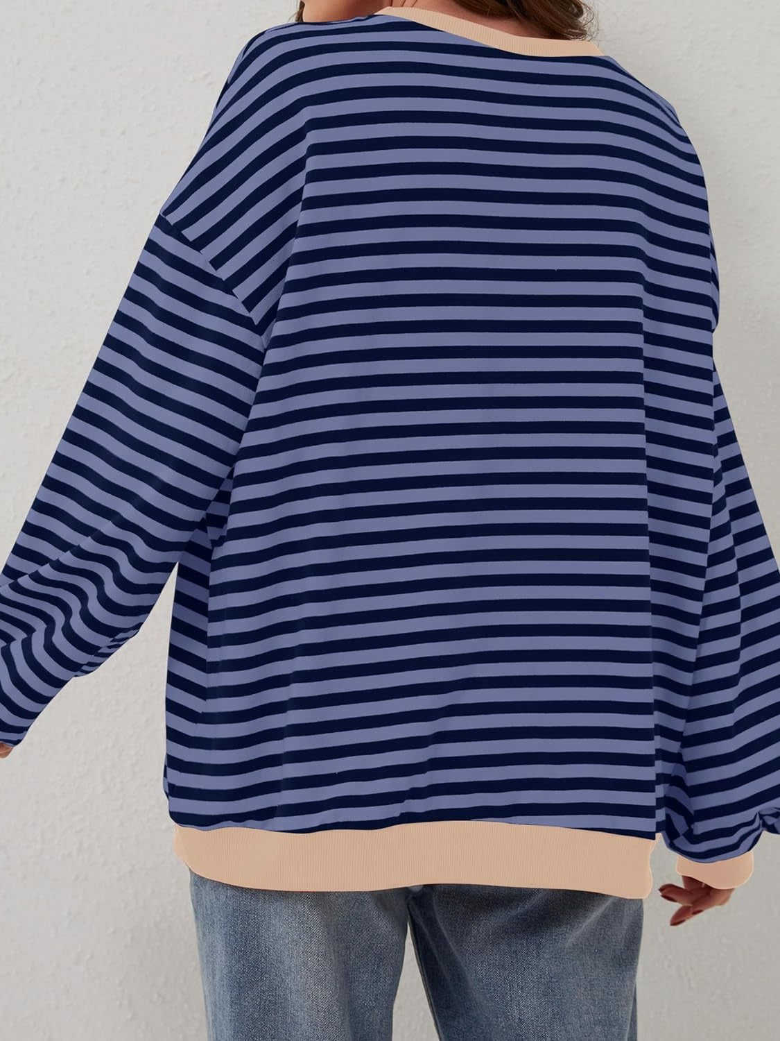 Lovelet Contrast Striped Long Sleeve Sweatshirt 
