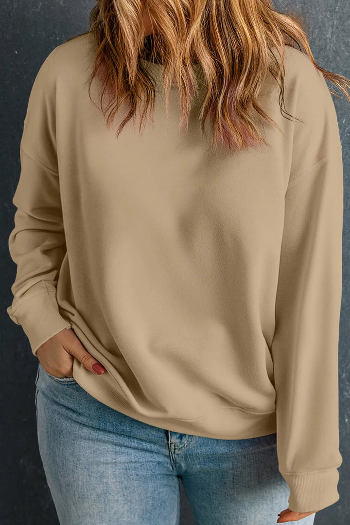 Plus Size Round Neck Long Sleeve Sweatshirt 