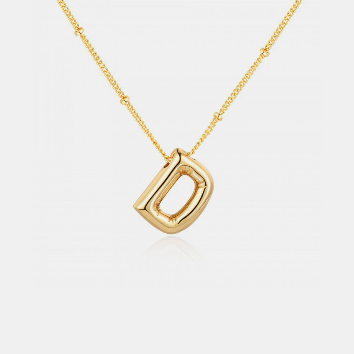 Gold-Plated Bubble Initial Necklace 