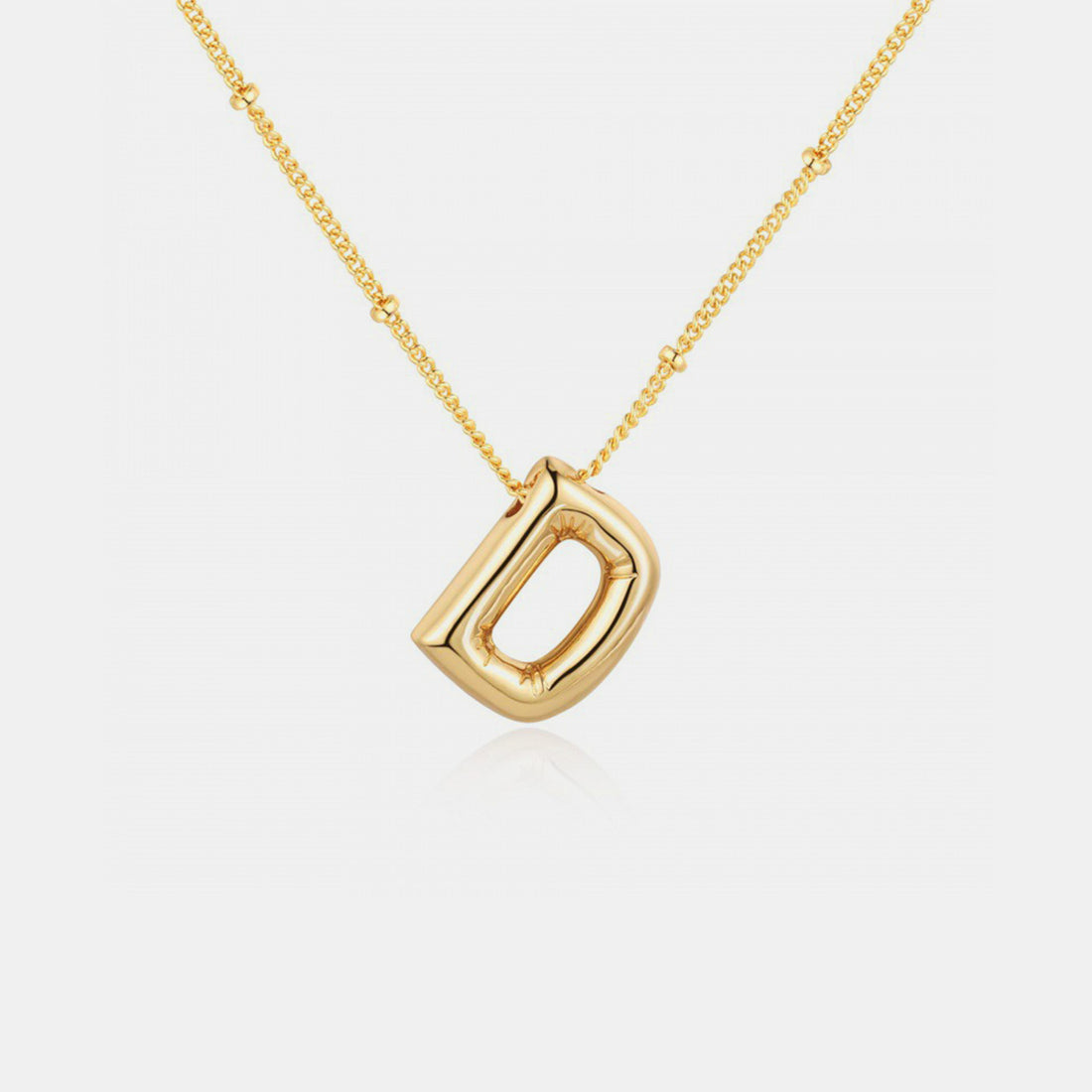 Gold-Plated Bubble Initial Necklace 