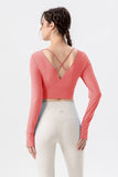 Square Neck Crisscross Active T-Shirt 