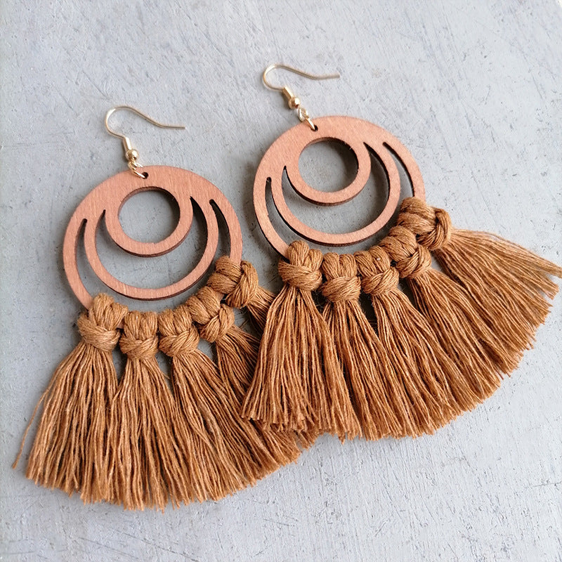 Tassel Detail Geometric Earrings 