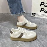 Contrast Breathable Mesh Lace Up Platform Sneakers 