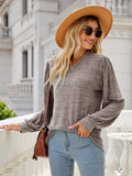 Heathered V-Neck Long Sleeve T-Shirt 